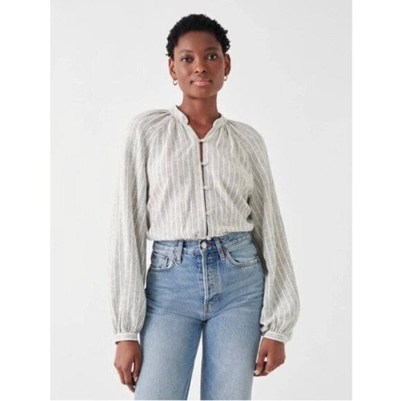 Faherty Tops - Faherty Naomi Stripe Long Sleeve Blouse